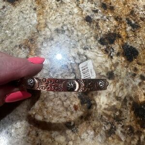 Copper Floral Embossed Bracelet